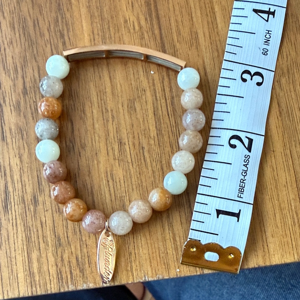Plunder Brown and Cream Stone Beaded Bracelet NWOT - Picture 2 of 4